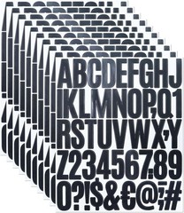 500PCS Letter Number Stickers Black Adhesive Alphabet Decals Set, 2Inch 10Sheets