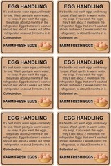 Farm Fresh Egg Handling Instruction Sticker, 2 inch, 300pcs, Kraft Paper, Bro…