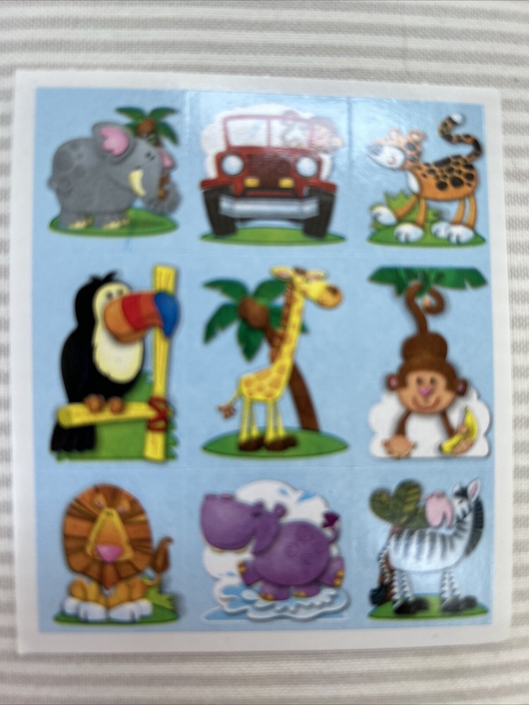 Carson Dellosa Sticker Sheet Safari Zoo Animals