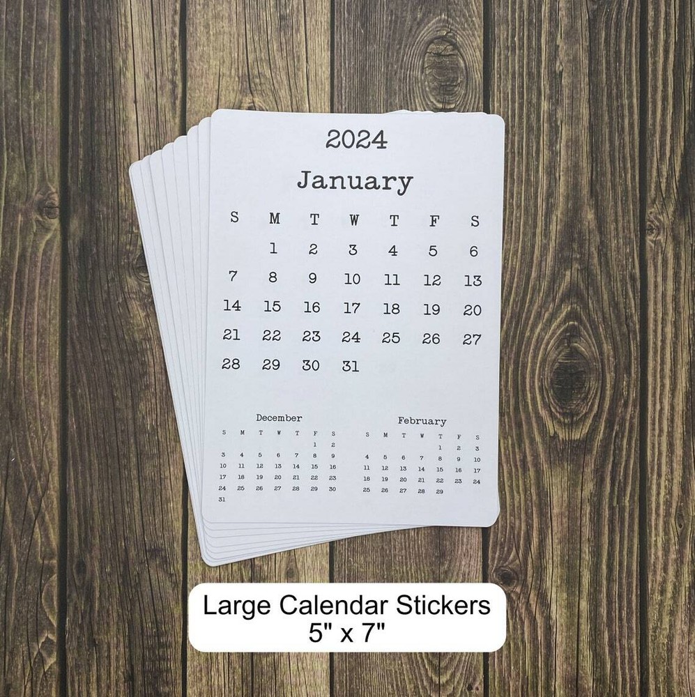 Large Calendar Stickers for Planners and Journals 3 Month Design 5″ x 7″