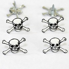 SKULL & CROSSBONE SCRAPBOOKING DECORATIVE BRADS EYELET OUTLET 8 PCS
