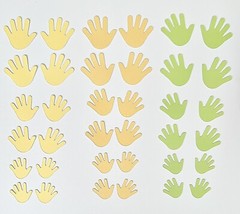 120 Baby Hands Paper Die Cuts 3 Sizes, 10 Colors, So Cute!