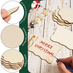 60 PCS Unfinished Wood Cutouts for Crafts Blank Irregular Wooden Slices Natur…