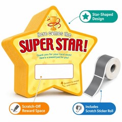 50 Pack DIY Custom Scratch Off Cards Classroom Prizes Kids StarShaped