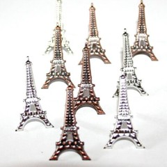 EIFFEL TOWER SCRAPBOOKING DECORATIVE BRADS EYELET OUTLET 8 PCS 2 COLORS