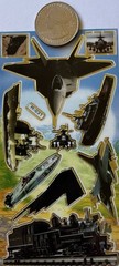 MILITARY TRANSPORTATION Gold Foil Stickers(10pc)F35•Jets•Planes •Card Making•