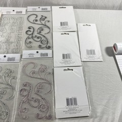 Swirl Swirls Flourish Bling AB Rhinestones Gems Recollections Stickers Lot Of 10