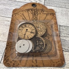 Graphic 45 Staples Chipboard Buttons 23 in pk