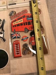 3D Scrapbook Stickers (2) World Traveler & London England NEW Paper craft DIY