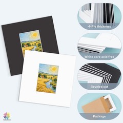 Mat Board Center, 10 Pack Pre-Cut 12×12 Picture Mats for 5×7 Photos/Prints – …