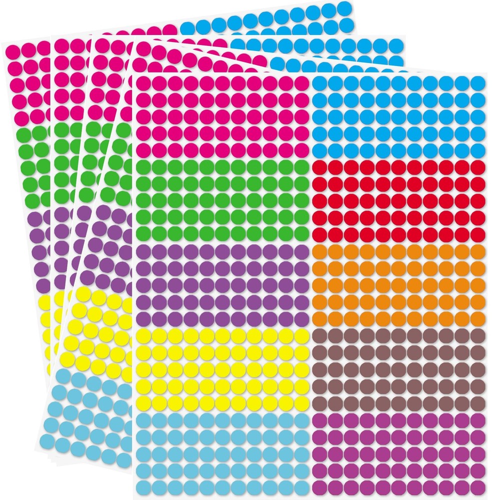 Small Dot Stickers Round Color 1/4» Coding Labels Circle Dot Stickers Label…