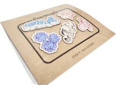 Coachtopia Sticker Set in Leather 5 Piece Cloud Multi Adhesive New in Package