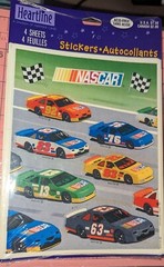 VINTAGE Hallmark Stickers Nascar Racing Race Cars New In Pack 4 Sheets