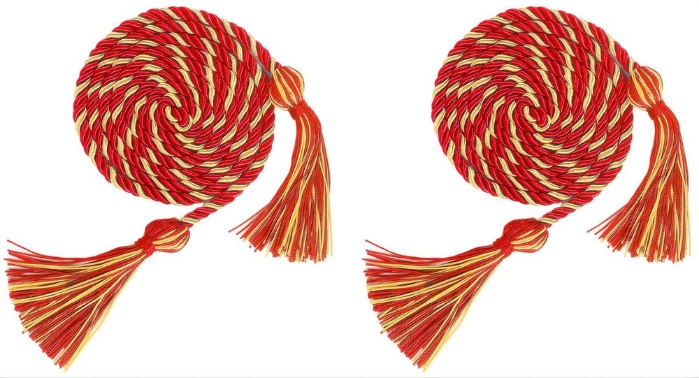 Double Red, Gold Graduation Honor Cords, 2025, National Honors Society