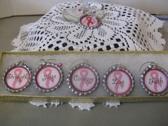Breast Cancer Awareness Bottle Cap Wine Glass Charms ~ **Gift Idea