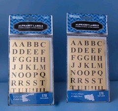 Gold Foil ALPHABET LABELS Stickers Uppercase 756 Total Labels