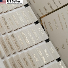UPAFEXXI-Laminated Bible Tabs with Book Summaries(Gold Foil Summaries Gray