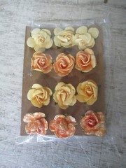 Michael’s Lot Of 36 New Fabric Paper Flowers 1″ Rosebuds Scrapbooking Crafts