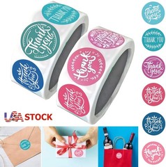 1000pcs Assorted Floral Thank You Stickers 1″ Round Adhesive Sealing Labels USA
