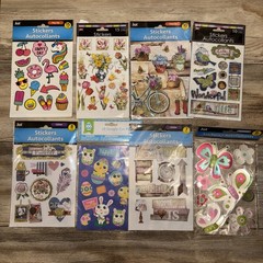 Scrapbooking Stickers Lot 40+ Sheets Embellishments Animal Travel Birthday Craft