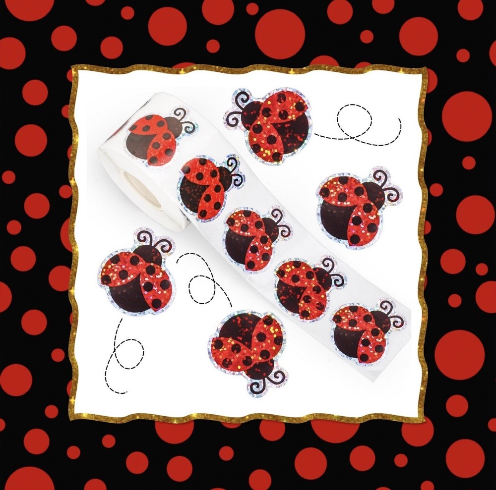 Lady Bug Stickers 1.5 Inches Colorful, Bright, Fun
