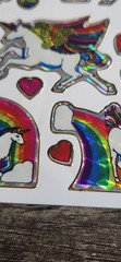Vintage UNICORNS Prism Vending Machine Sticker Sheet 80s 90s Rainbows (FLAWED)