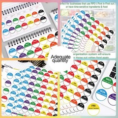 7 Days of The Week Labels 1 Inch Color Coding Food Rotation Labels – Self Adh…