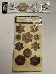 Recollections Christmas Winter Snowflakes Winter Bling 3D scrapbooking stickers