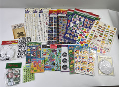 Large Scrapbooking & Craft Lot Paper Stickers Buttons Books Wedding Christmas