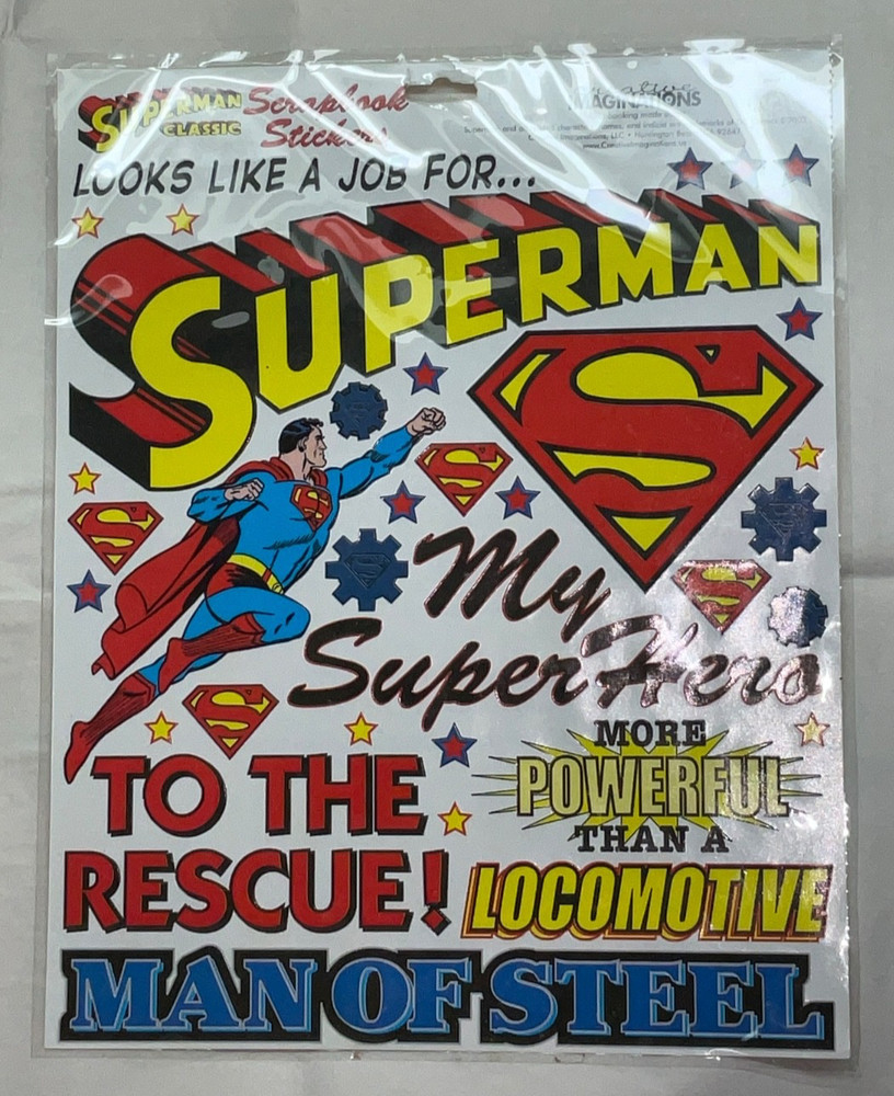 DC Comics Classic Superman Scrapbook Stickers 1 Sheet New Sealed NIP