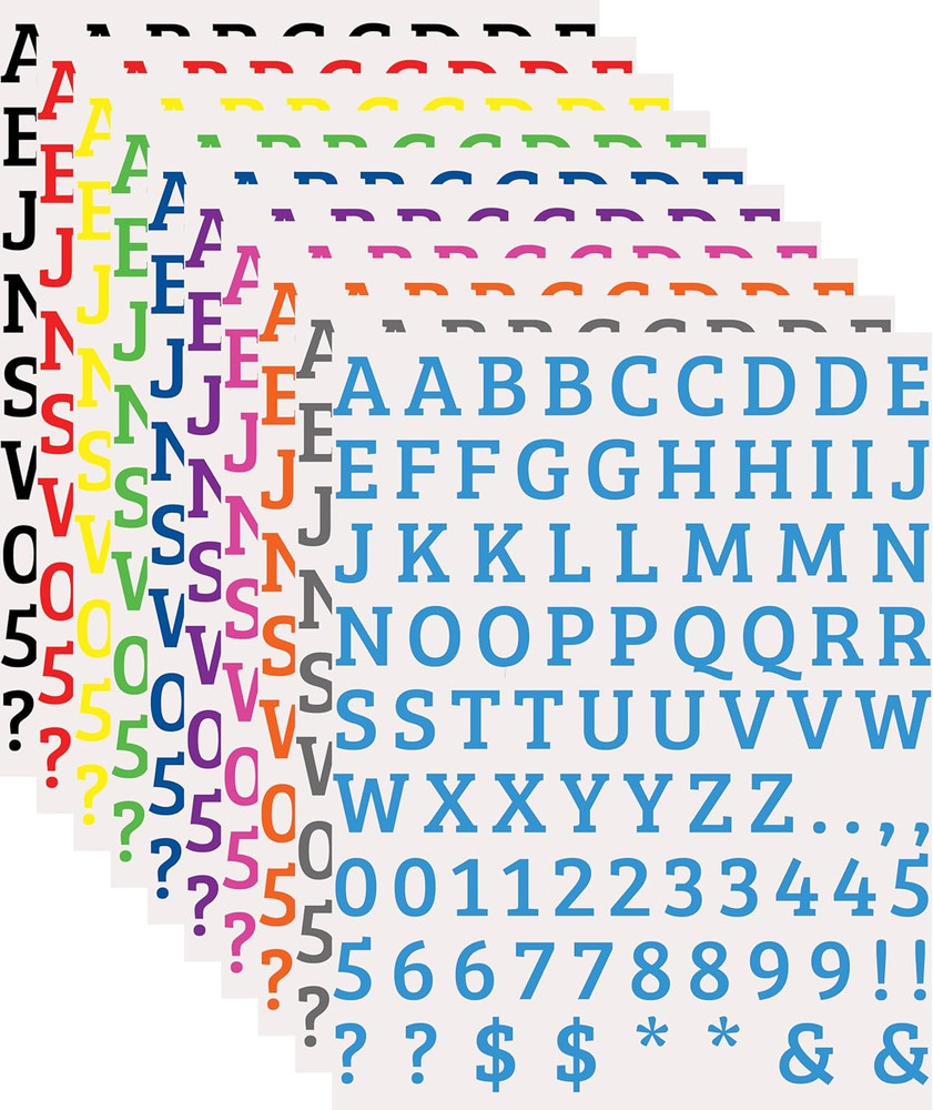 Alphabet Stickers – 1720 PCS Letter and Number Stickers, Self-Adhesive Vinyl Sti