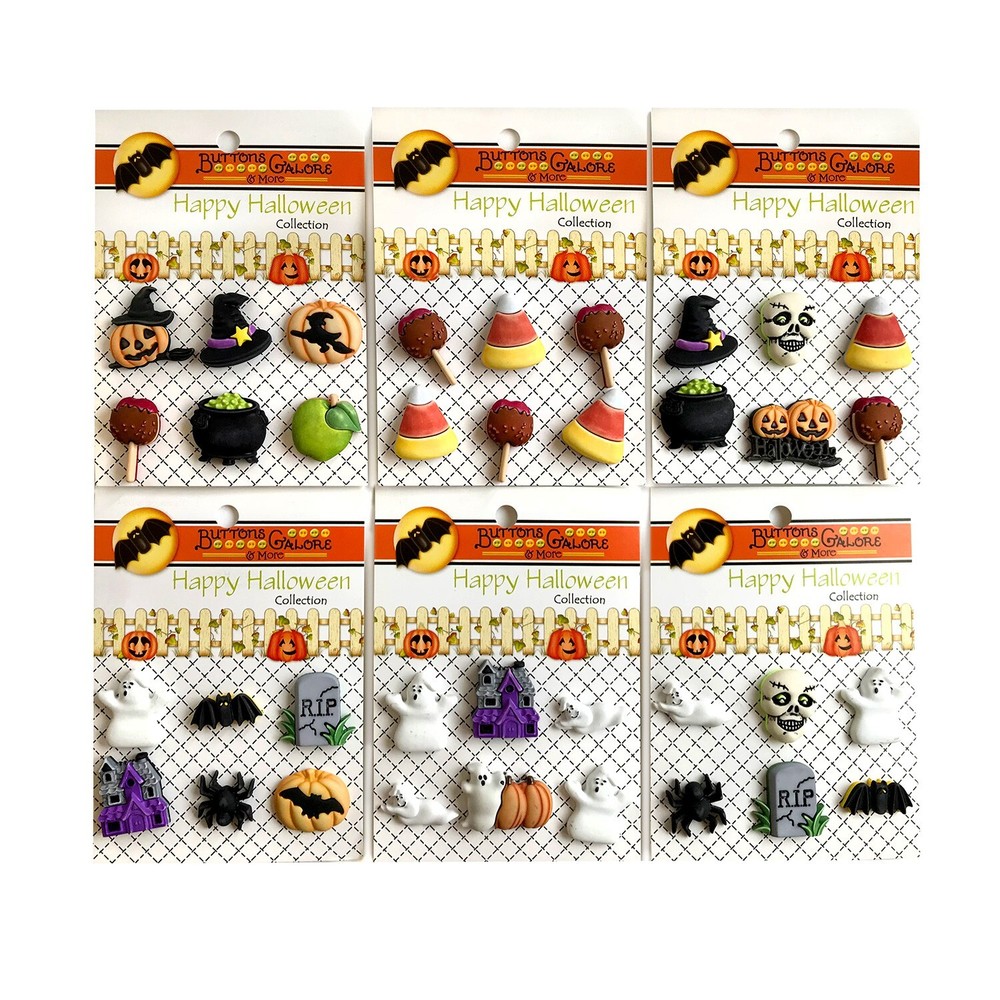 Buttons Galore 50+ Assorted HALLOWEEN Theme Buttons Set for Sewing & Crafts