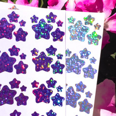 Holographic Sparkle Star Sticker Sheet! – 0.25 to 0.75 inch Sizes
