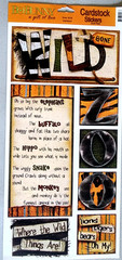 Bo Bunny Gone Wild Zoo Cardstock Stickers 12″ Scrapbooking 2011 Retired NO