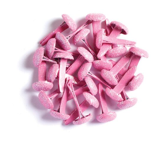 Crafts Doodlebug Sugar Coated Glitter Brads Cupcake Pink 25/Pkg Top 1/4″