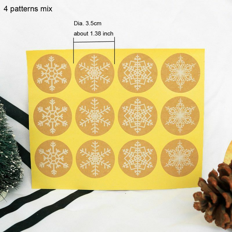 XMAS Labels MERRY CHRISTMAS Stickers Seals Stickers 120 pcs Snowflake Decoration