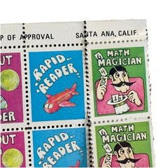 VTG 1980s Lick & Stick Stamps Encouragement Math Reading Retro Mod Lot Of 11