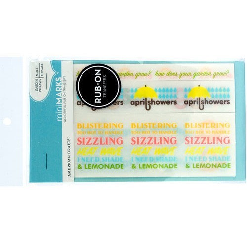 BACKYARD GARDEN PHRASE Rubon Transfer Pack Summer April Showers Spring Easter