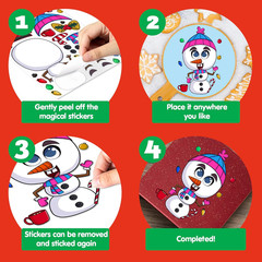 36 Pcs Christmas Make-A-Face Sticker Sheets Make Your Own Xmas Characters Mix an