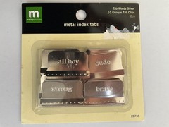 Making Memories 10 Unique Metal Index Silver Divider Tabs Boy Related Words