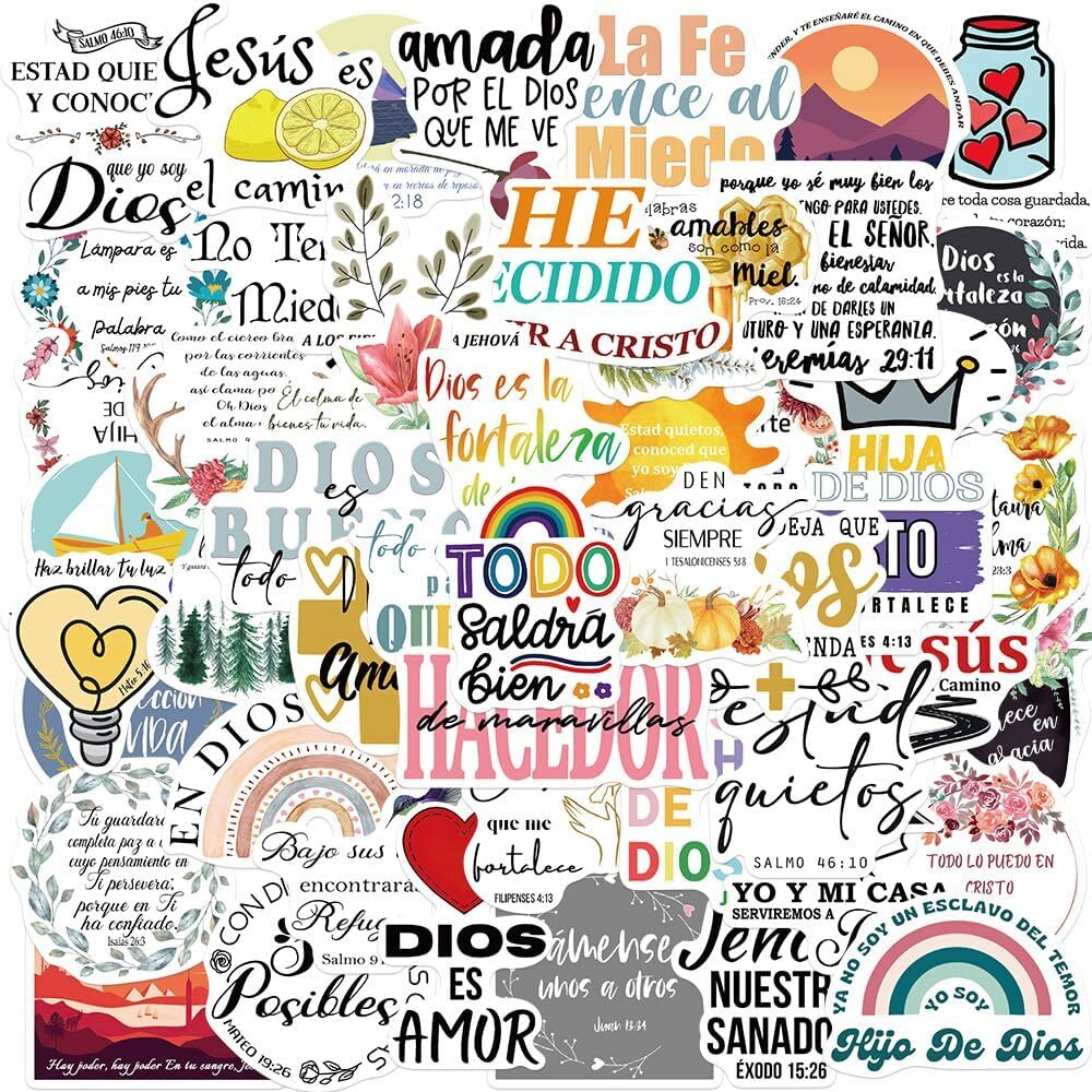Spanish Bible Aesthetic Stickers, Motivational Christian Jesus Bibles