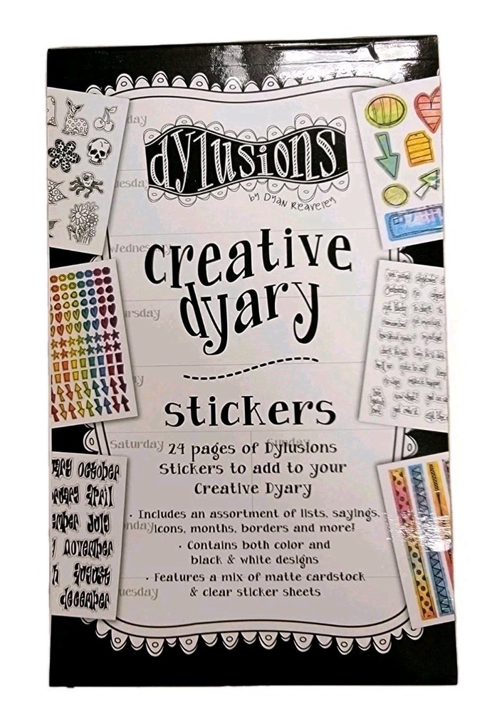 NEW Dylusions CREATIVE DYARY Sticker Book – 427 PC, 24 Sheets