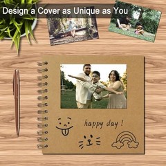 DIY Scrapbook Album 7×7 Inch Hardcover Kraft Paper Memory Photo Book 40 Pages