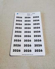 Year Stickers for Calendars, Planners, Journals Style D