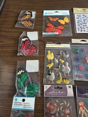 Lot of Insects & Animals Themed Stickers, Embellishments, & Borders