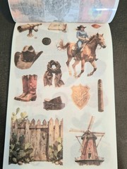 30 Pgs Of Washi Stickers & 20 Sheets Of Ephemera Papers New Style Wild Wild West