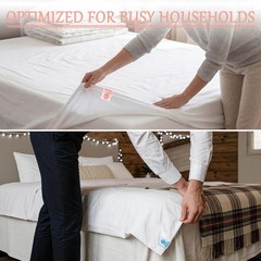 12-Pack Color Coded Bed Labels, 6 Pink Queen 6 Sky Blue King Snaps, Machine W…