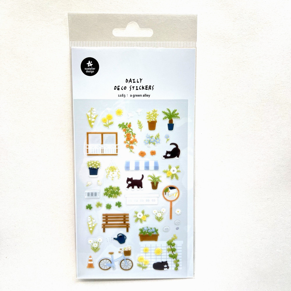 Suatelier Black White Cat Stickers Junk Journal Journaling Scrapbooking