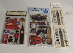 London England Scrapbooking Stickers – Lot Of 3