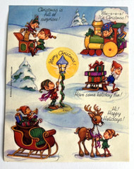 Vintage Christmas Stickers Lot Hallmark & American Greetings Santa Elves USA 80s
